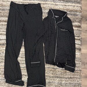 Victoria's Secret Black and White Polka Dot Pajama Set